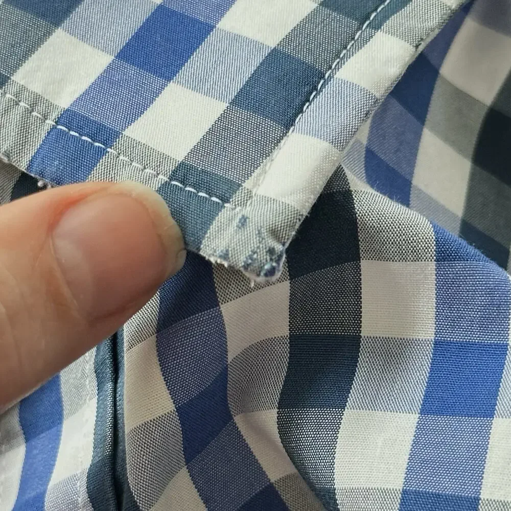 Banana Republic 100% Cotton Gingham Non-Iron Tailored Slim Fit Shirt Size M